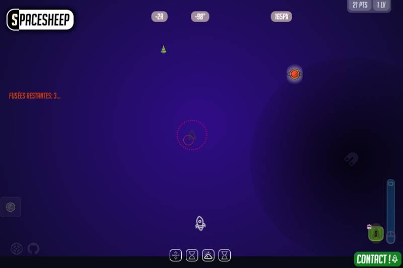 Aperçu du projet de jeu exploitant la loi de Newton